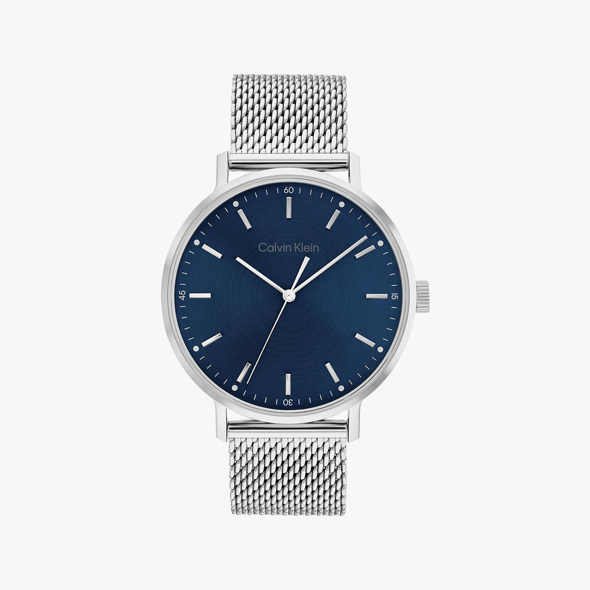 CK CALVIN KLEIN NEW COLLECTION - MODERN SILVER STYLISH MEN'S WATCH WITH BLUE DIAL