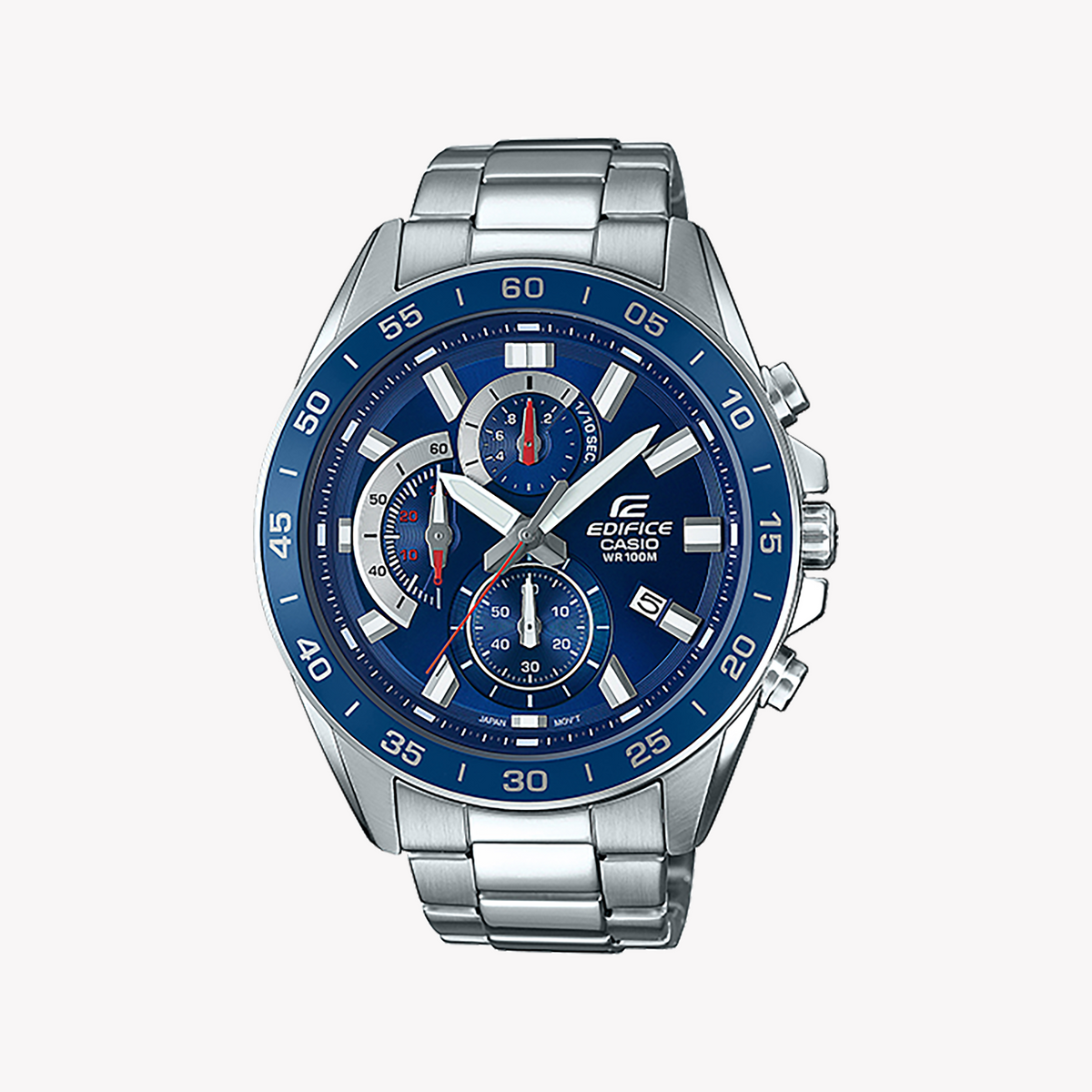 CASIO EDIFICE EFV-550D-2AVUDF - RUGGED ELEGANCE MEN'S WATCH WITH BLUE DIAL & STAINLESS STEEL BAND