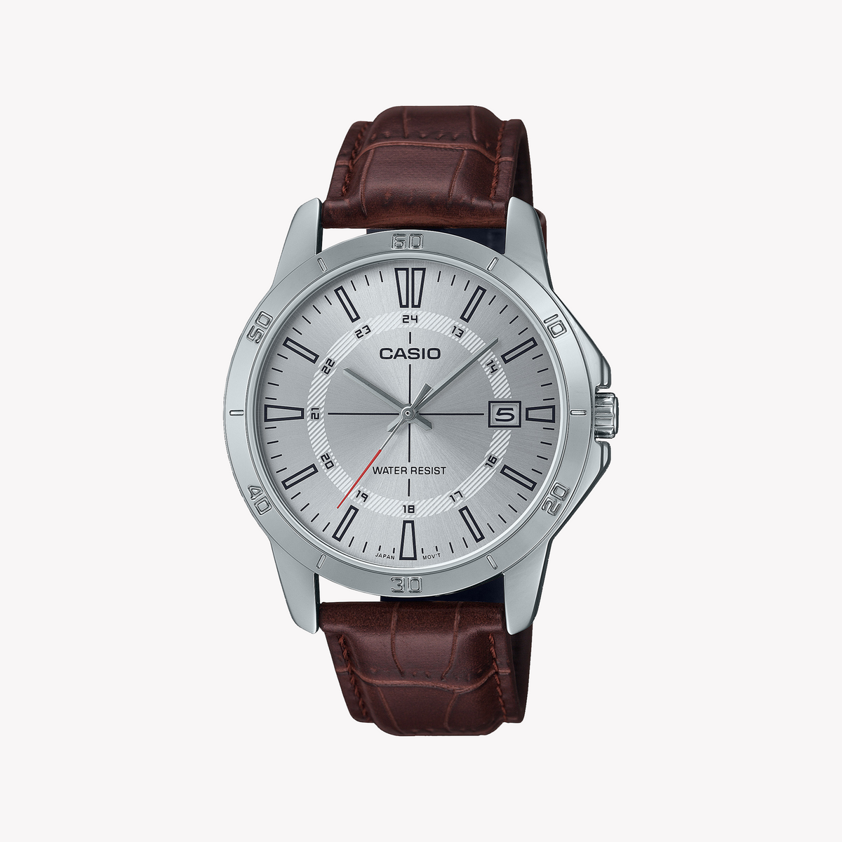 CASIO MTP-V004L-7CUDF CLASSIC ADVENTURE - ELEGANT MEN'S WATCH WITH BROWN LEATHER BAND