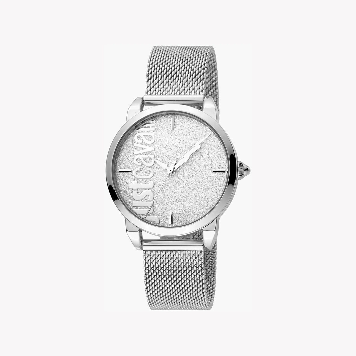 JUST CAVALLI Women's Watch with Silver Metal Case and Silver Stainless Steel Band