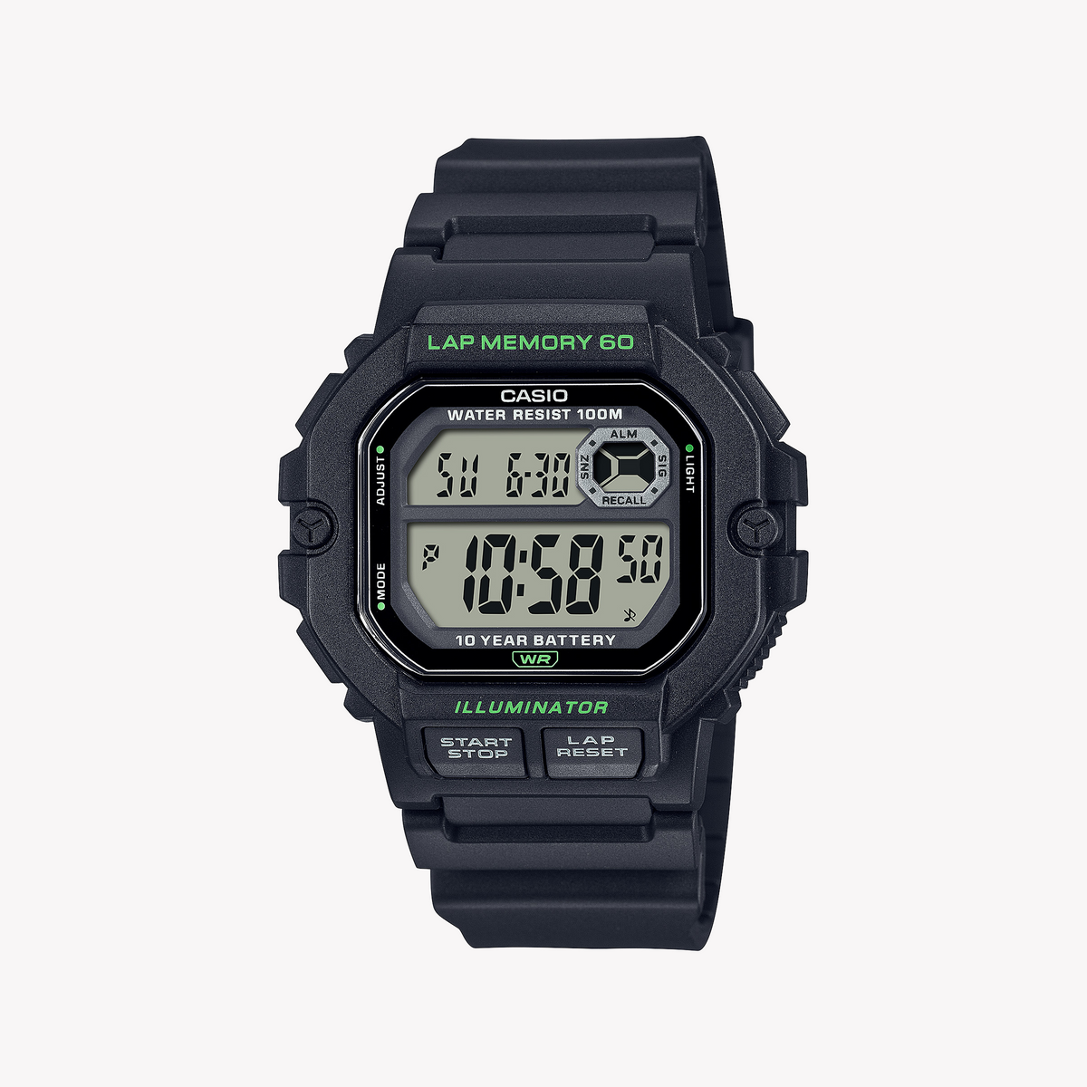 CASIO WS-1400H-1AVCF ADVENTURE READY - MEN'S SPORTY BLACK RESIN WATCH WITH WATER RESISTANCE