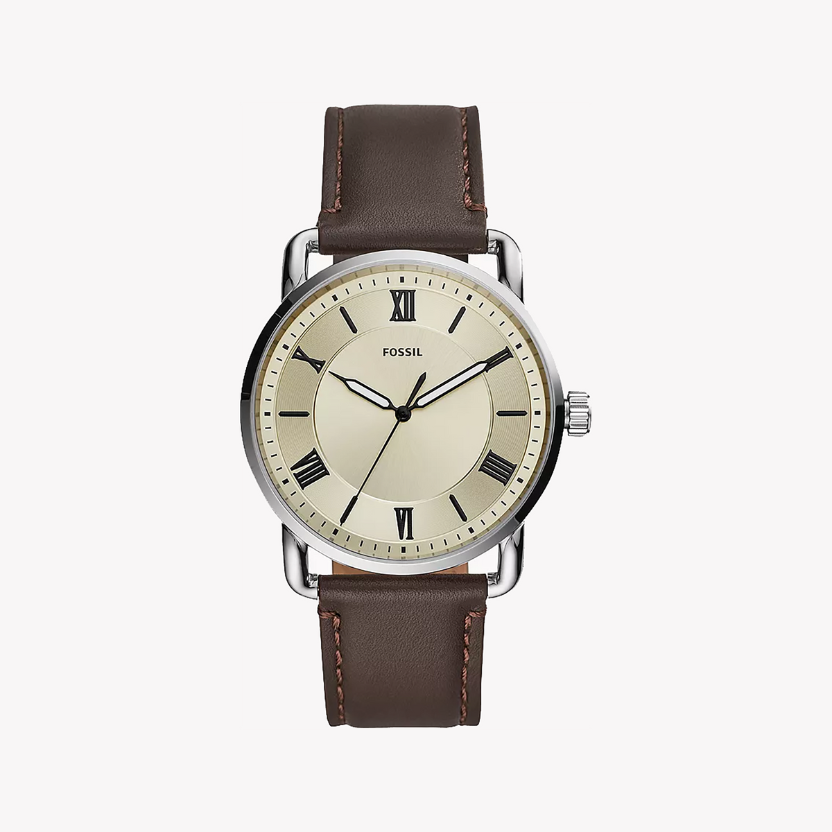 FOSSIL FS5663 TIMELESS ELEGANCE - MEN'S STAINLESS STEEL WATCH WITH BROWN LEATHER STRAP