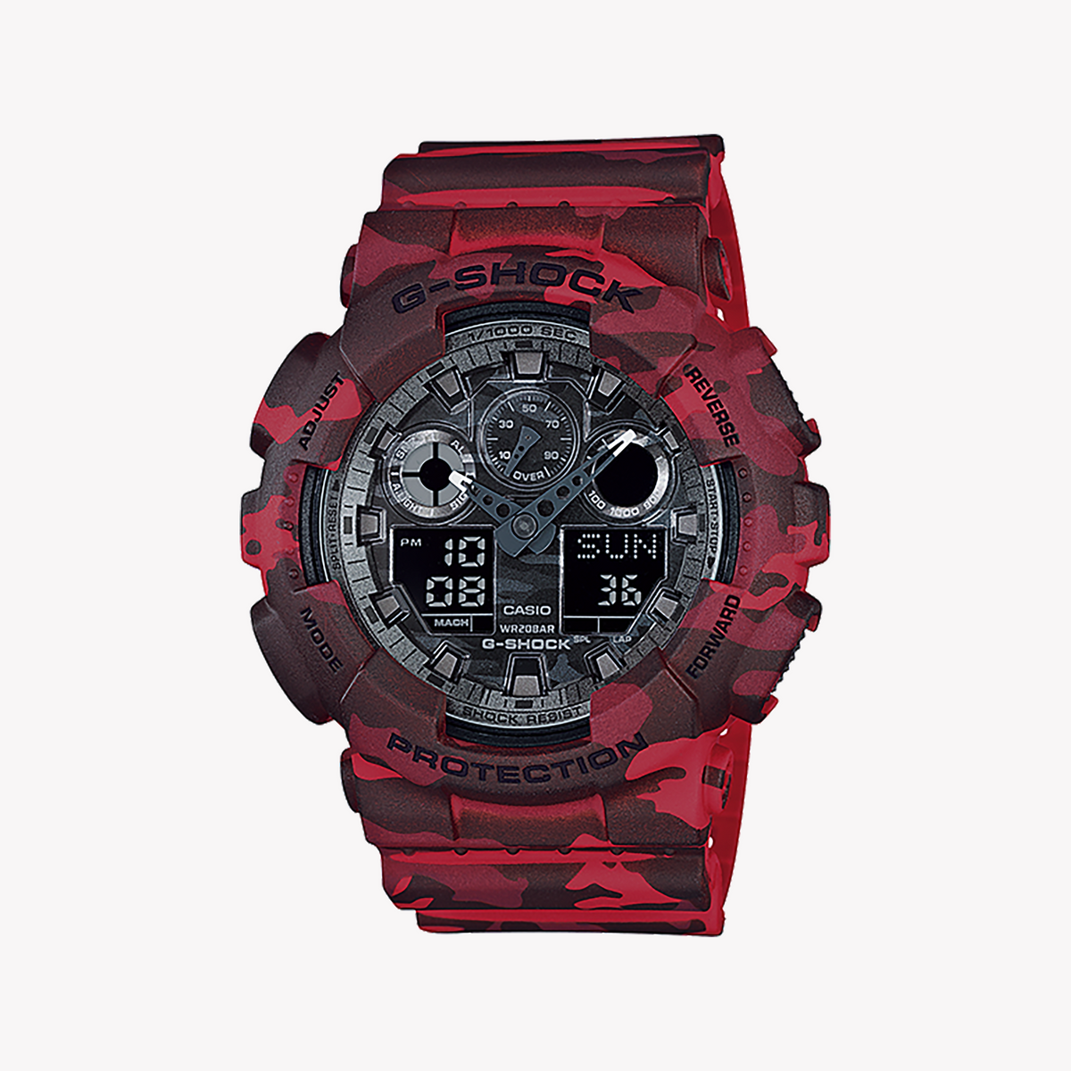 CASIO G-SHOCK GA100CM-4A BOLD RED FUSION - MEN'S TOUGH & STYLISH TIMEPIECE