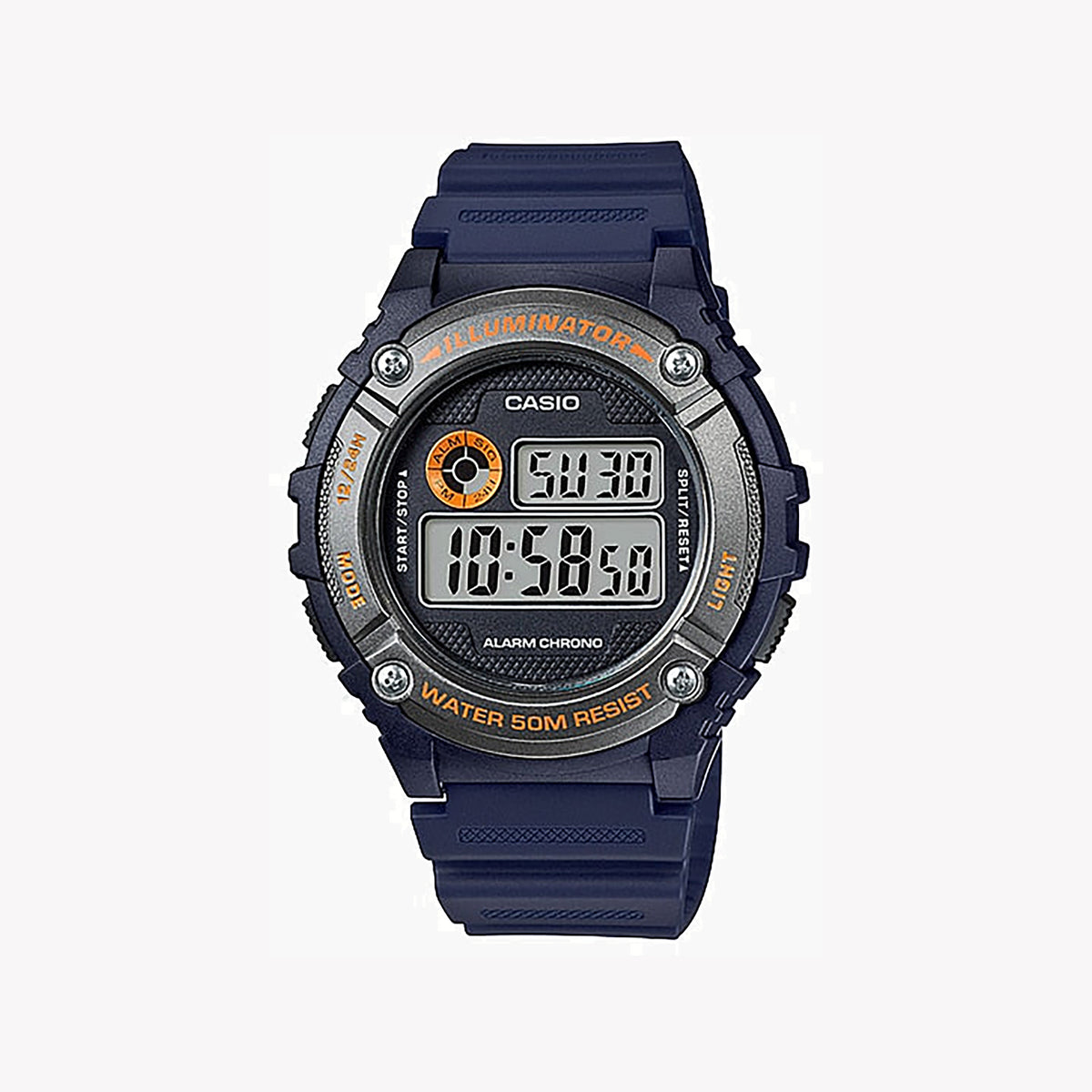 CASIO W-216H-2BVDF SPORTY ELEGANCE - ACTIVE LIFESTYLE DIGITAL MEN'S WATCH with sleek black resin and precision features