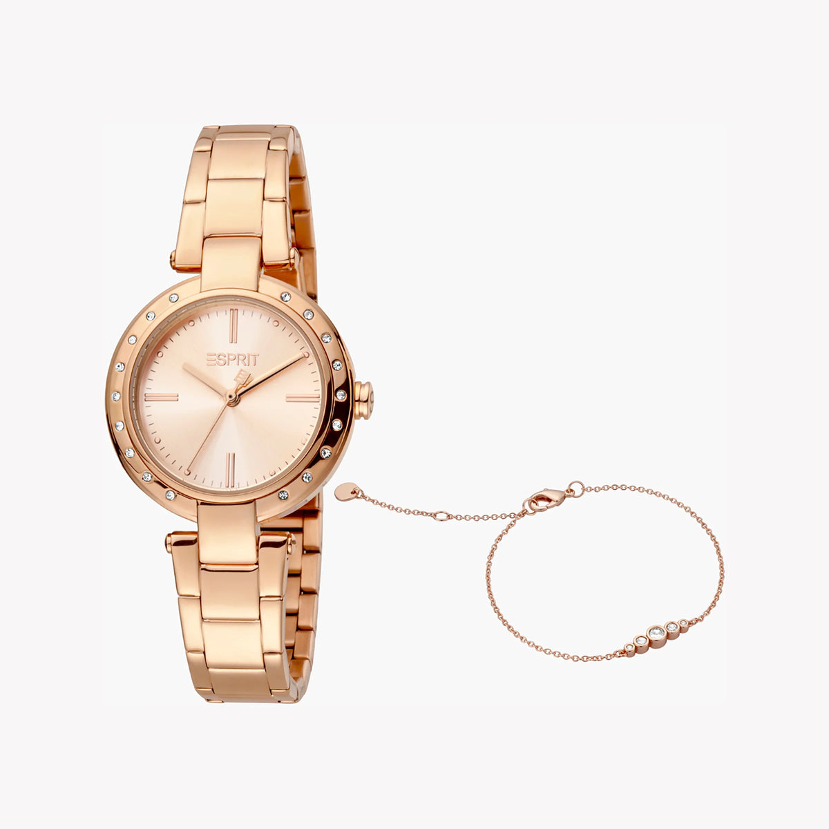 ESPRIT Women's Watch with Rose Gold Stainless Steel Case and Rose Gold Stainless Steel Band