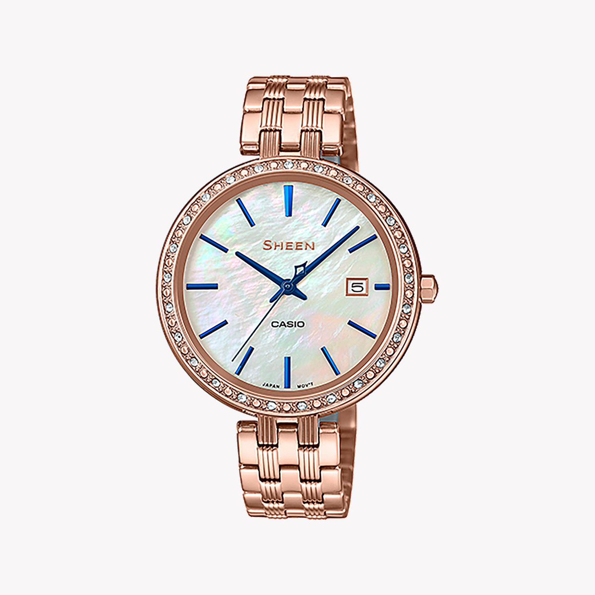 CASIO SHE-4052PG-2AUDF - ELEGANT SPORTY CHIC TIMEPIECE Women's Watch with Rose Gold Band and White Dial