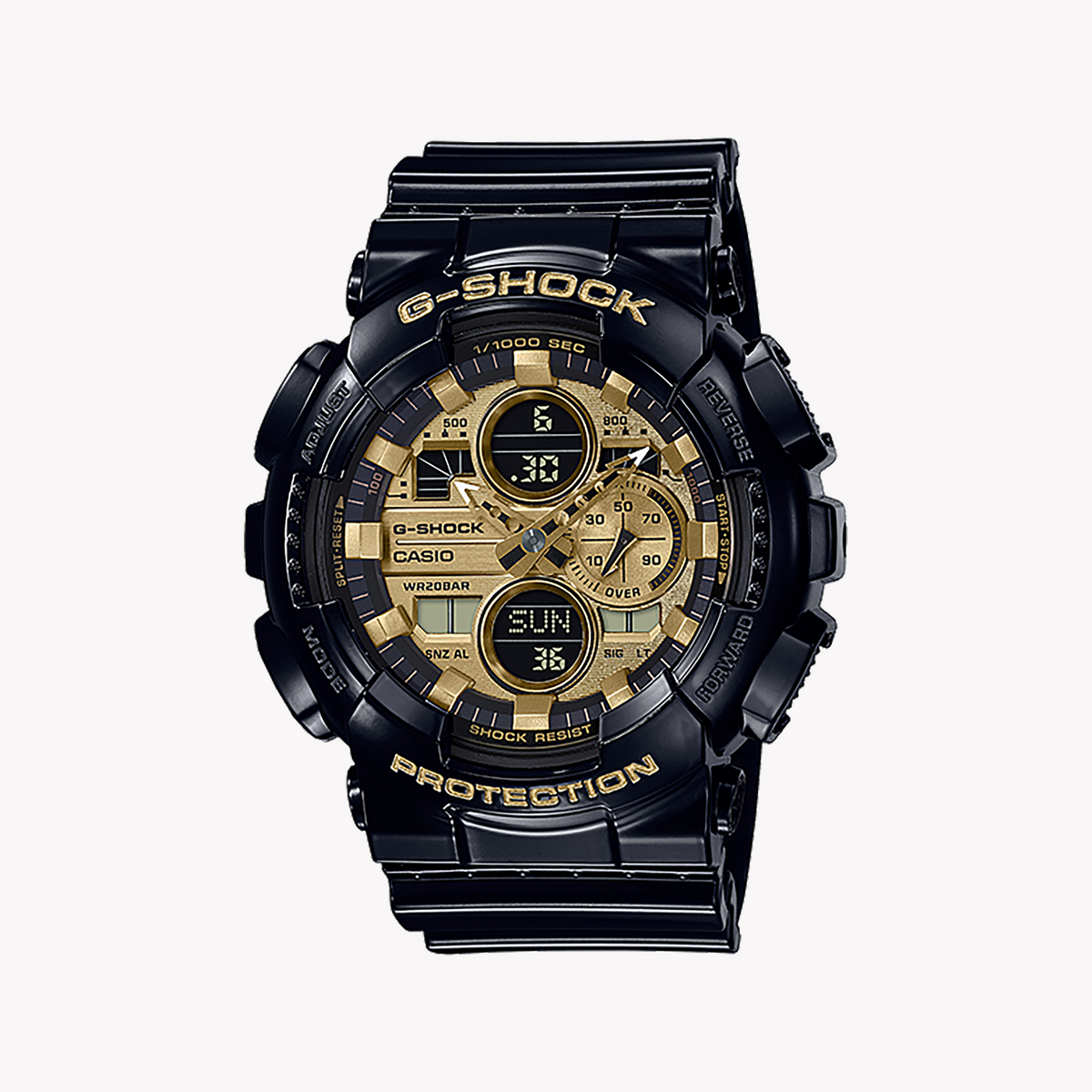 CASIO G-SHOCK GA-140GB-1A1DR - SPORTY ELEGANCE MEN'S WATCH with Sleek Black Design & 200M Water Resistance