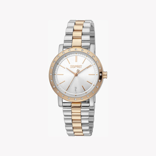 ESPRIT Women's Watch with Silver Stainless Steel Case and Silver & Rose Gold Stainless Steel Band-i-Watch-2