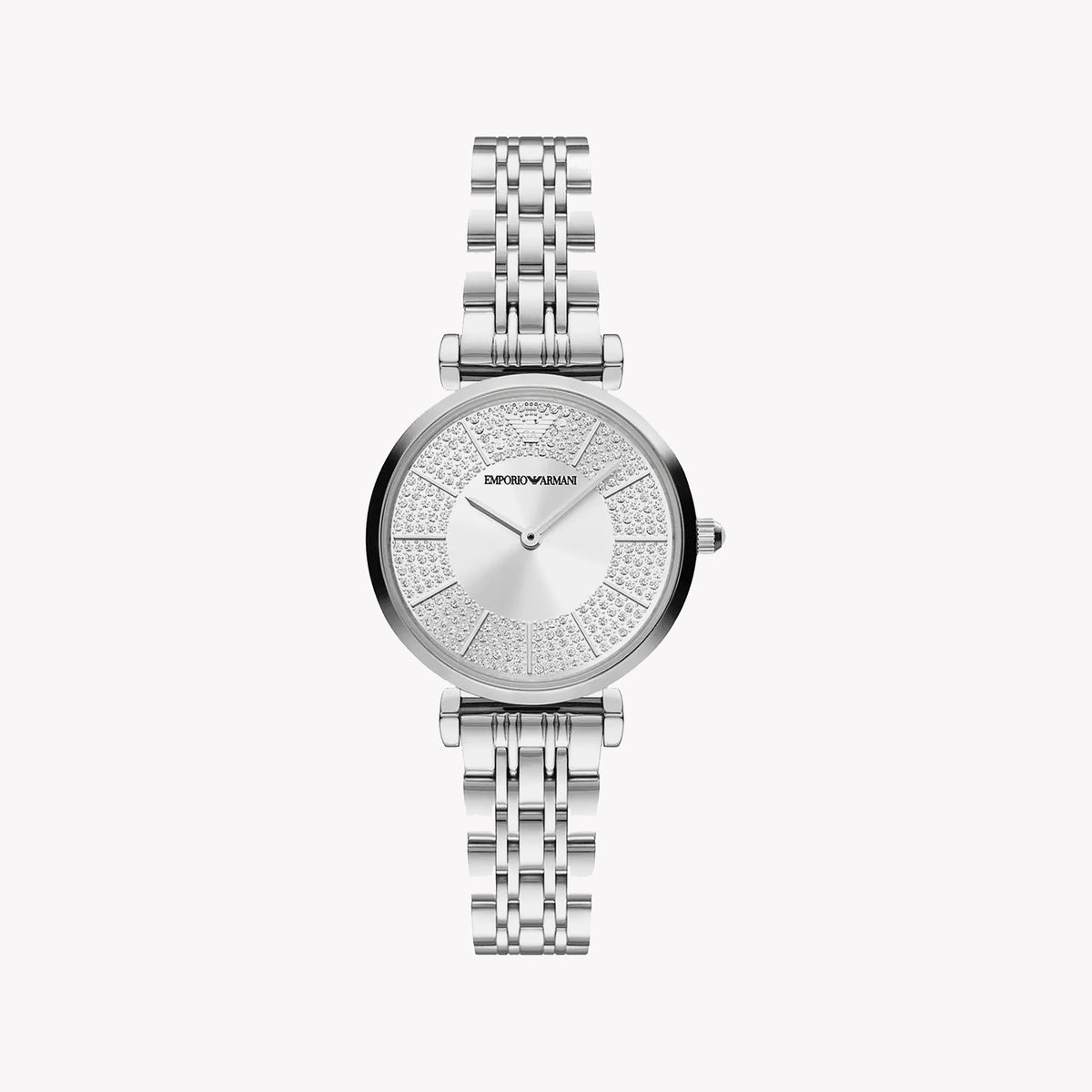 EMPORIO ARMANI AR11445 - ELEGANT SILVER CHARM WOMEN’S TIMEPIECE WITH STAINLESS STEEL BAND