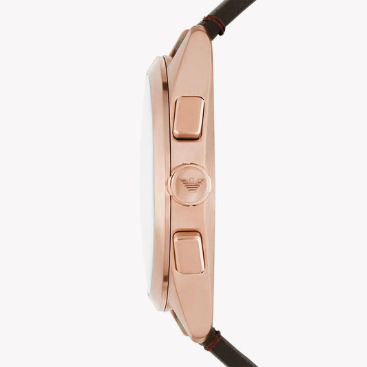 EMPORIO ARMANI AR11554 - ROSE GOLD POWERHOUSE MEN'S WATCH WITH BLUE DIAL & BLACK LEATHER BAND-i-Watch-2