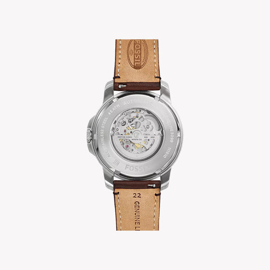 FOSSIL ME3099 - ELEGANT AUTOMATIC MEN'S WATCH WITH BEIGE DIAL & BROWN LEATHER STRAP-i-Watch-2