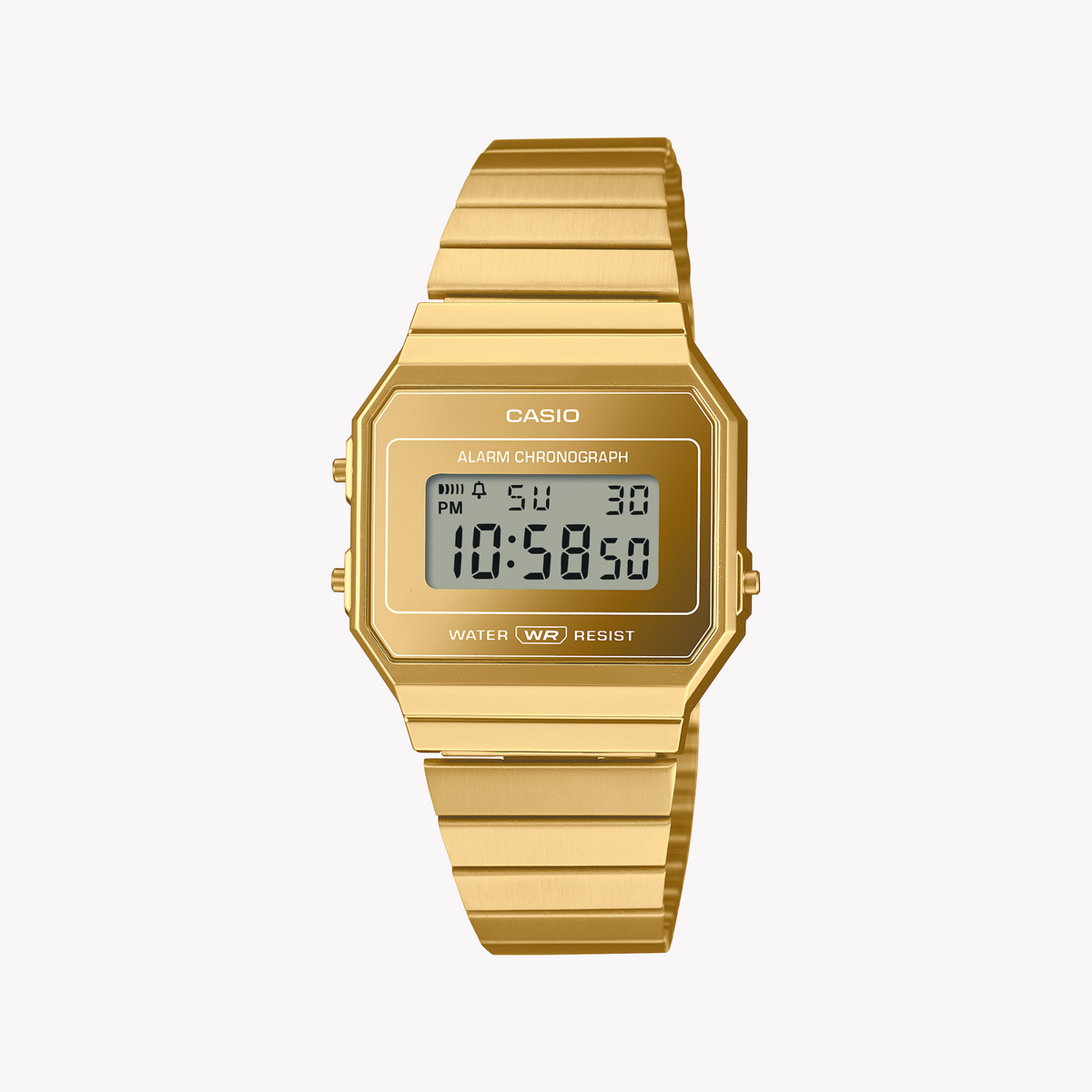 CASIO A700WEVG-9ADF ELEGANCE - GOLDEN GLORY TIMEPIECE Unisex Watch with gold stainless steel band and digital dial