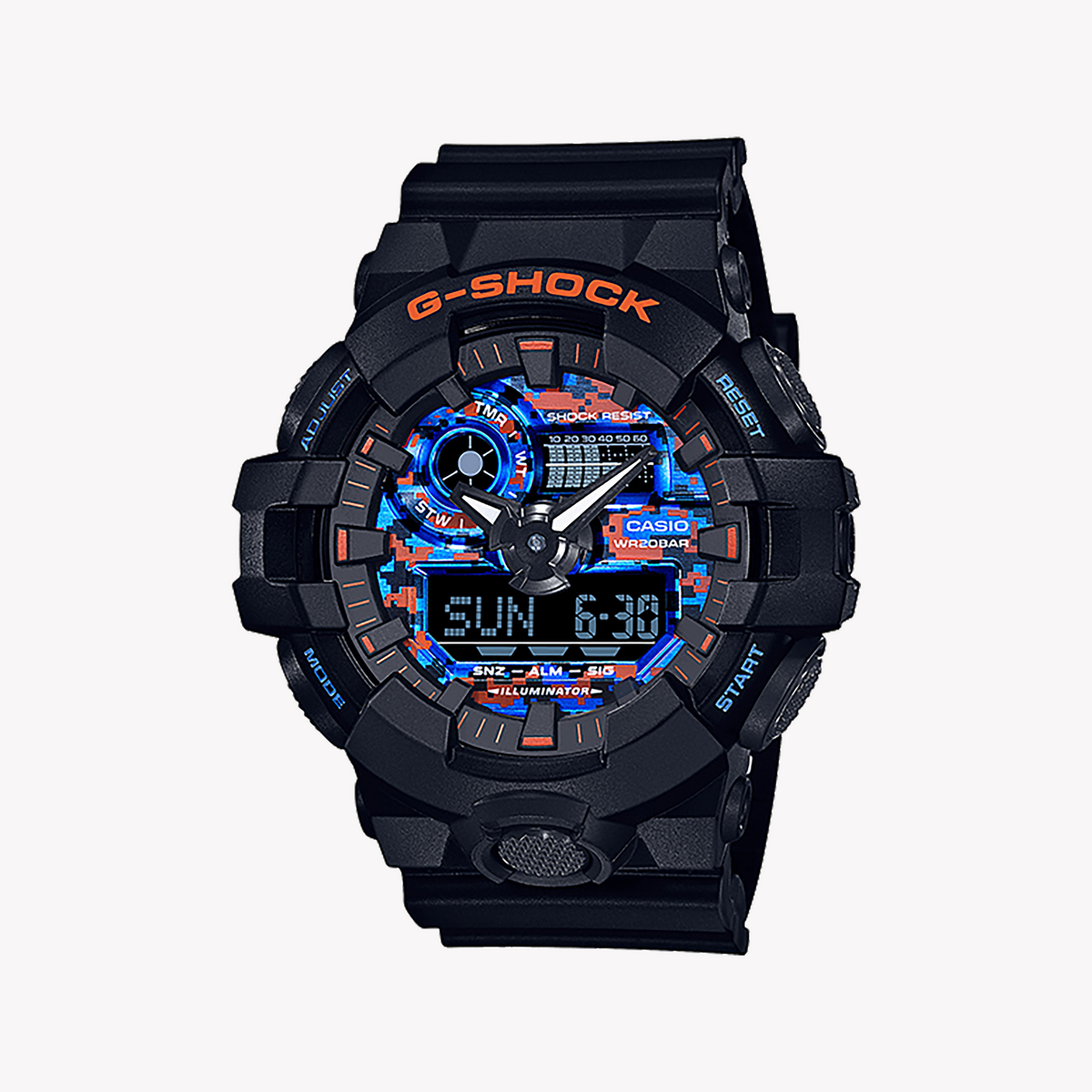 CASIO G-SHOCK GA-700CT-1ADR - RUGGED URBAN ELEGANCE MEN'S WATCH with Black Resin Band & Digital Dial