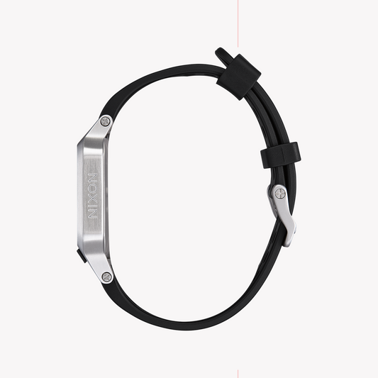 NIXON A1320-130 BOLD DYNAMIC - MODERN MEN'S WATCH WITH BLACK RUBBER CASE & SILVER BAND-i-Watch-2