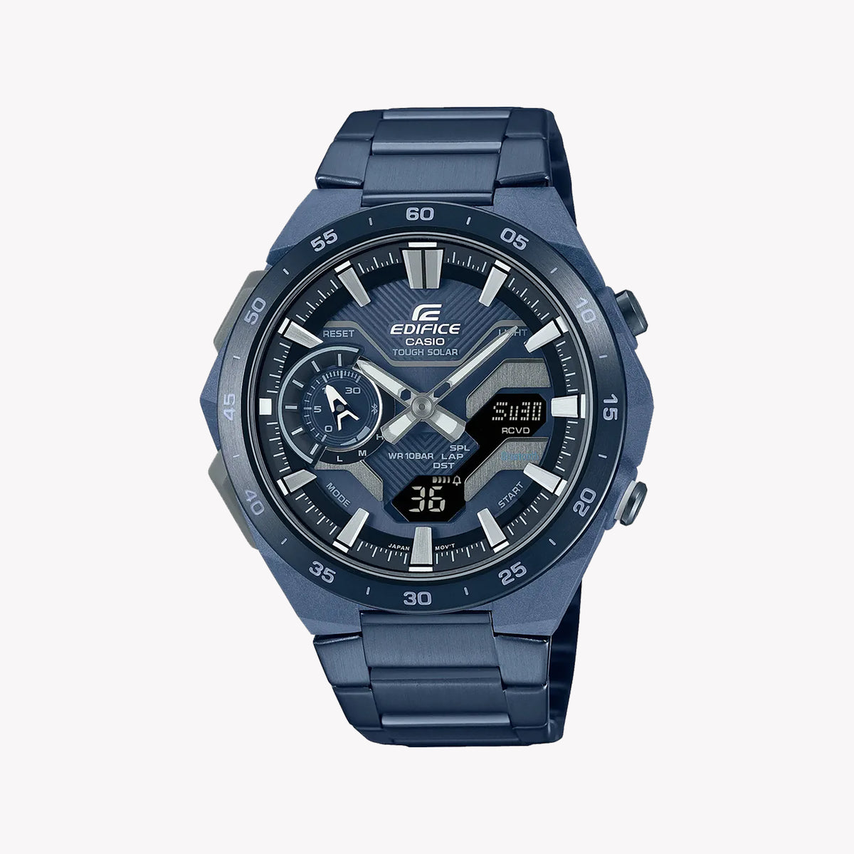 EDIFICE ECB-2200CB-2AEF DYNAMIC BLUE - MEN'S QUARTZ WATCH WITH CARBON CASE & STAINLESS STEEL BAND