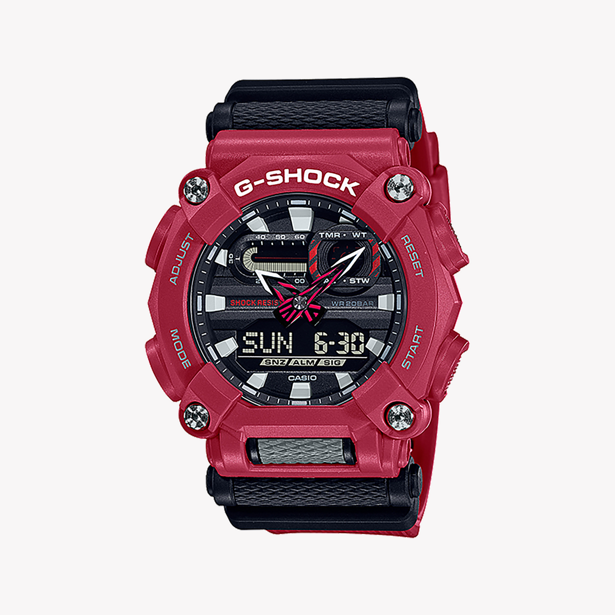 CASIO G-SHOCK GA-900-4ADR RESILIENT ADVENTURER - MEN'S WATCH with striking red case and bold black dial