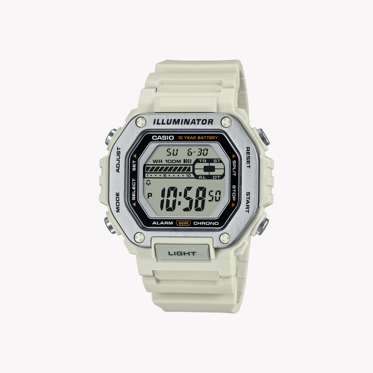 CASIO G-SHOCK GMA-S2100WS-7A OAK COMPACT - BOLD SPIRIT MEN'S WATCH with white resin band and striking orange dial
