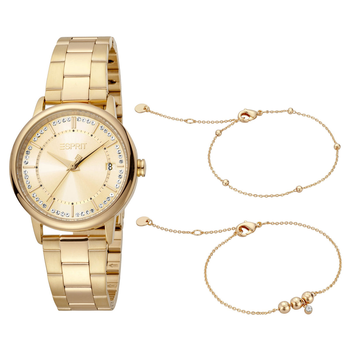 ESPRIT Women's Watch with Gold Stainless Steel Case and Gold Stainless Steel Band