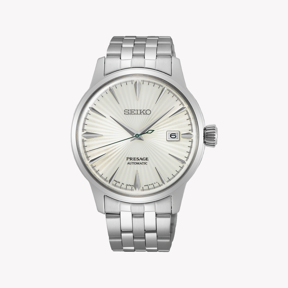 Seiko Presage SRPG23J1 Men's Automatic Watch, Steel, White Dial-i-Watch