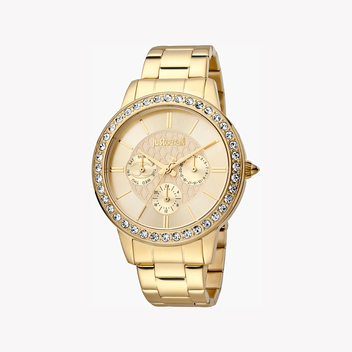 JUST CAVALLI Women's Watch with Gold Stainless Steel Case and Gold Stainless Steel Band