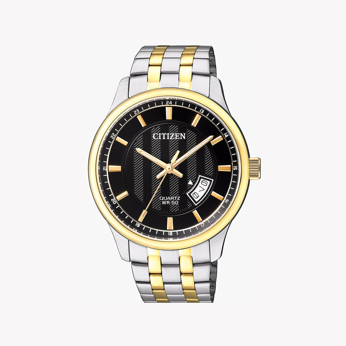 CITIZEN BI1054-80E - BOLD REFLECTIONS IN GOLD: Men's Precision Timepiece with Black Dial & Dual-Tone Band