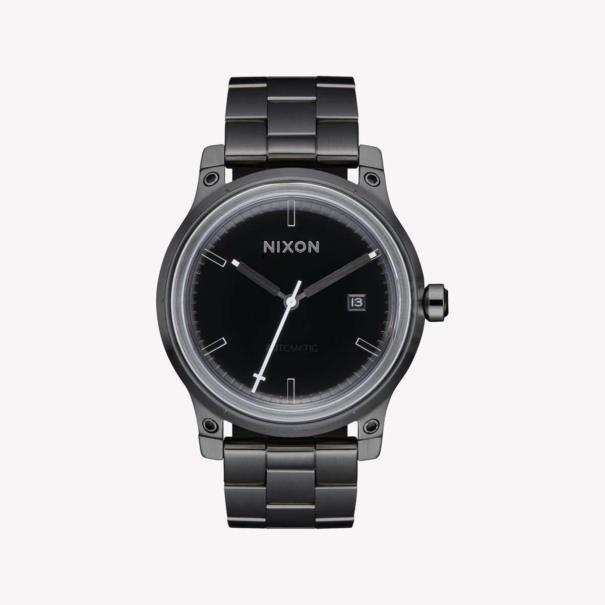NIXON A1294-1420 BOLD ADVENTURE - STYLISH GREY STAINLESS STEEL MEN'S WATCH with BLACK DIAL