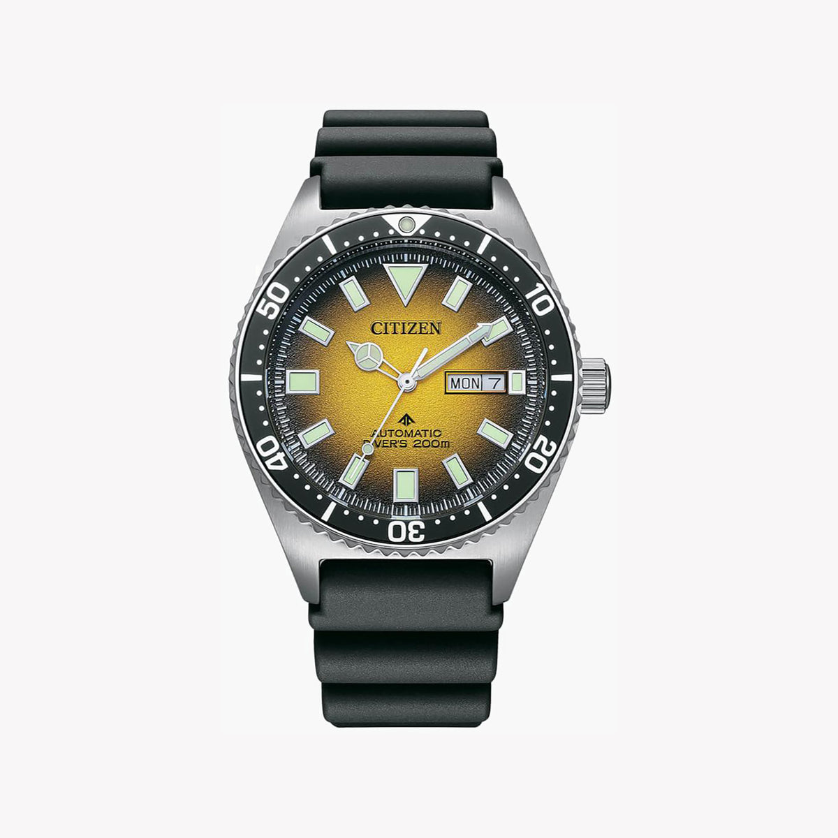 CITIZEN NY0120-01X DIVER'S DELIGHT - STYLISH AUTOMATIC WATCH WITH BLACK BAND & SILVER CASE
