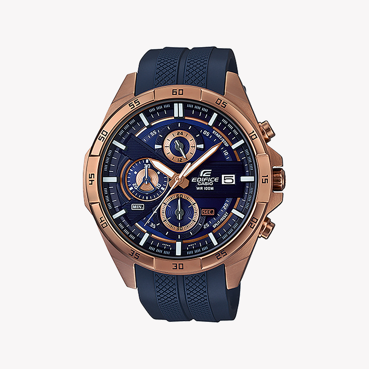 CASIO EDIFICE EFR-556PC-2AVUDF - SPORTY ELEGANCE WITH A BOLD BLUE DIAL & ROSE GOLD CASE