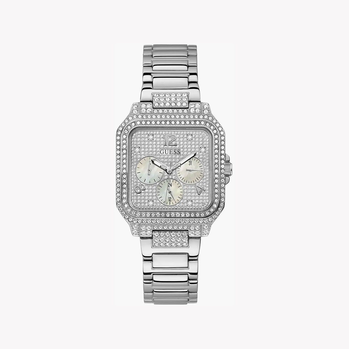 GUESS GW0472L1 SILVER SLEEK - CHIC SOPHISTICATION WOMEN'S WATCH with Stainless Steel Band and Elegant Dial
