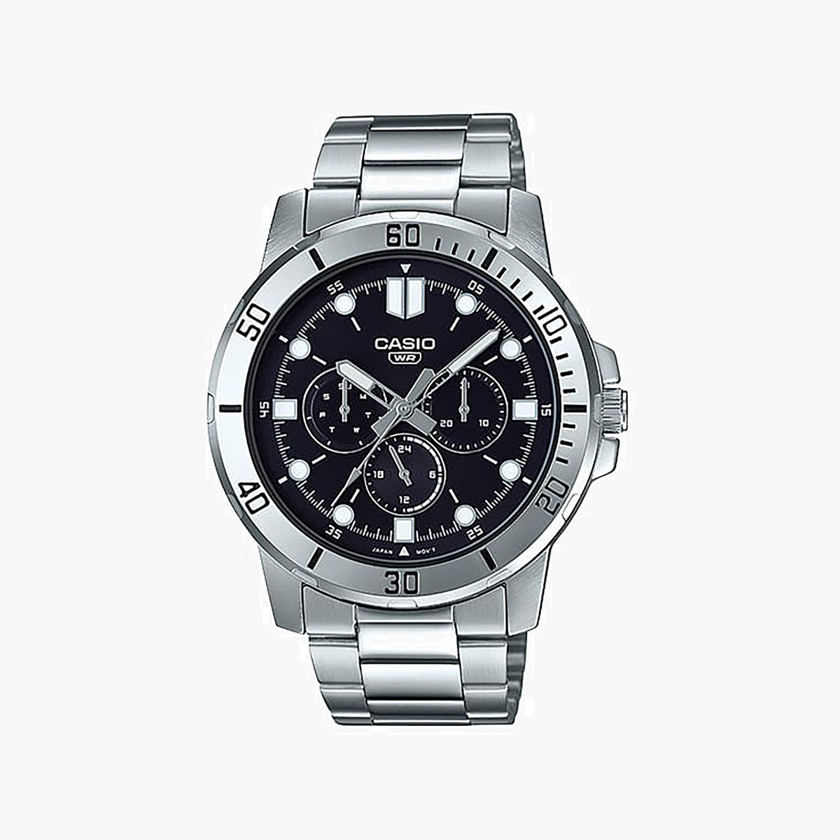 CASIO MTP-VD300D-1E DYNAMIC VERSATILITY - STYLISH MEN'S WATCH WITH BLACK DIAL & STAINLESS STEEL BAND