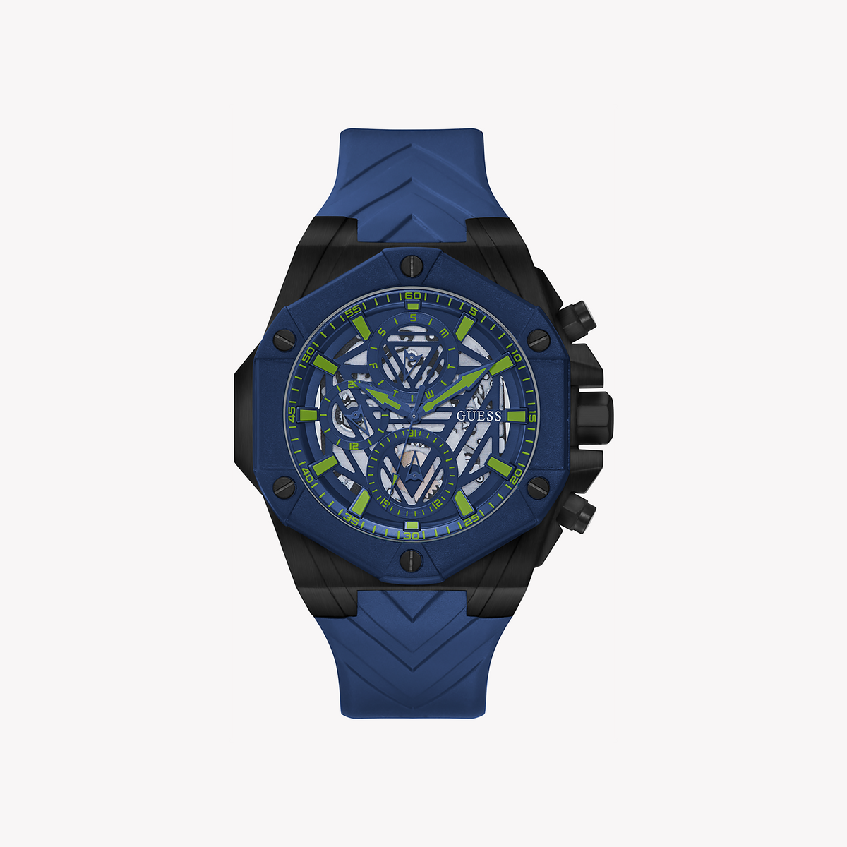 GUESS GW0579G3 BOLD ADVENTURE - MEN'S STYLISH BLACK & BLUE TIMEPIECE