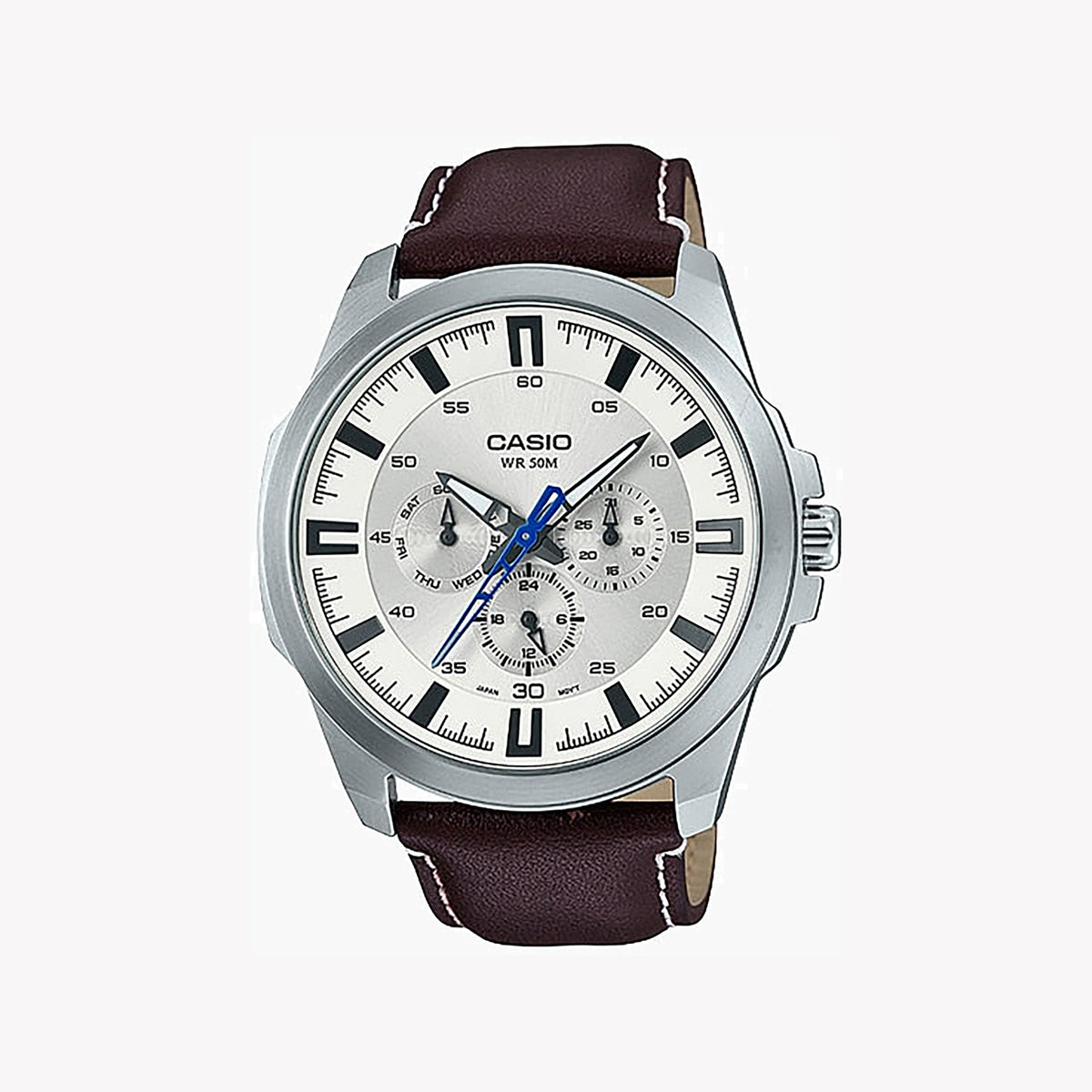 CASIO MTP-SW310L-7AVDF ELEGANT TIMEPIECE - MEN'S STYLISH LEATHER & STAINLESS STEEL WATCH