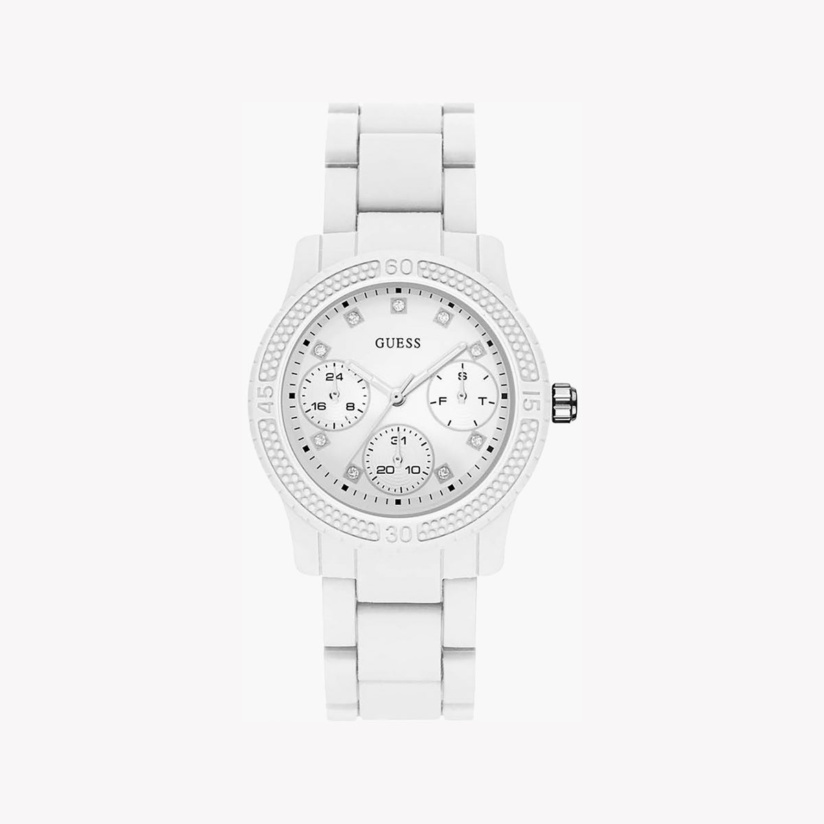 GUESS W0944L1 CHIC SIMPLICITY - ELEGANT WHITE SILICONE BAND WOMEN'S WATCH