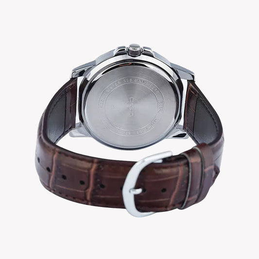 CASIO MTP-VD01L-7CVUDF SPORTY ELEGANCE - MEN'S TIMEPIECE WITH BROWN LEATHER BAND AND SILVER DIAL-i-Watch-2
