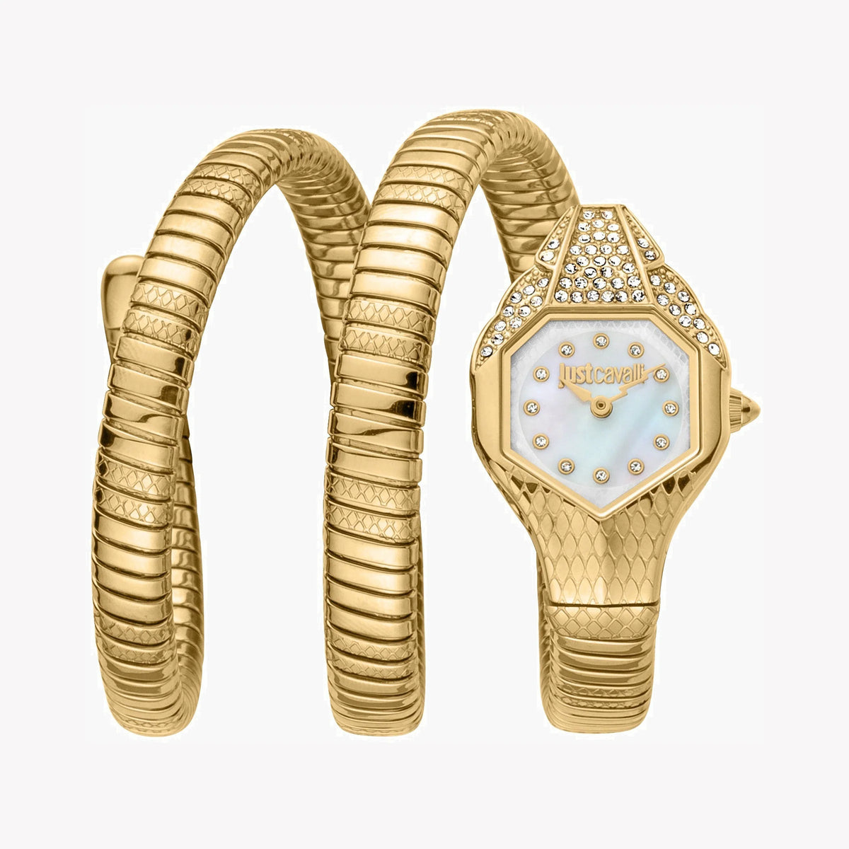 JUST CAVALLI Women's Watch with Gold Stainless Steel Case and Gold Stainless Steel Band