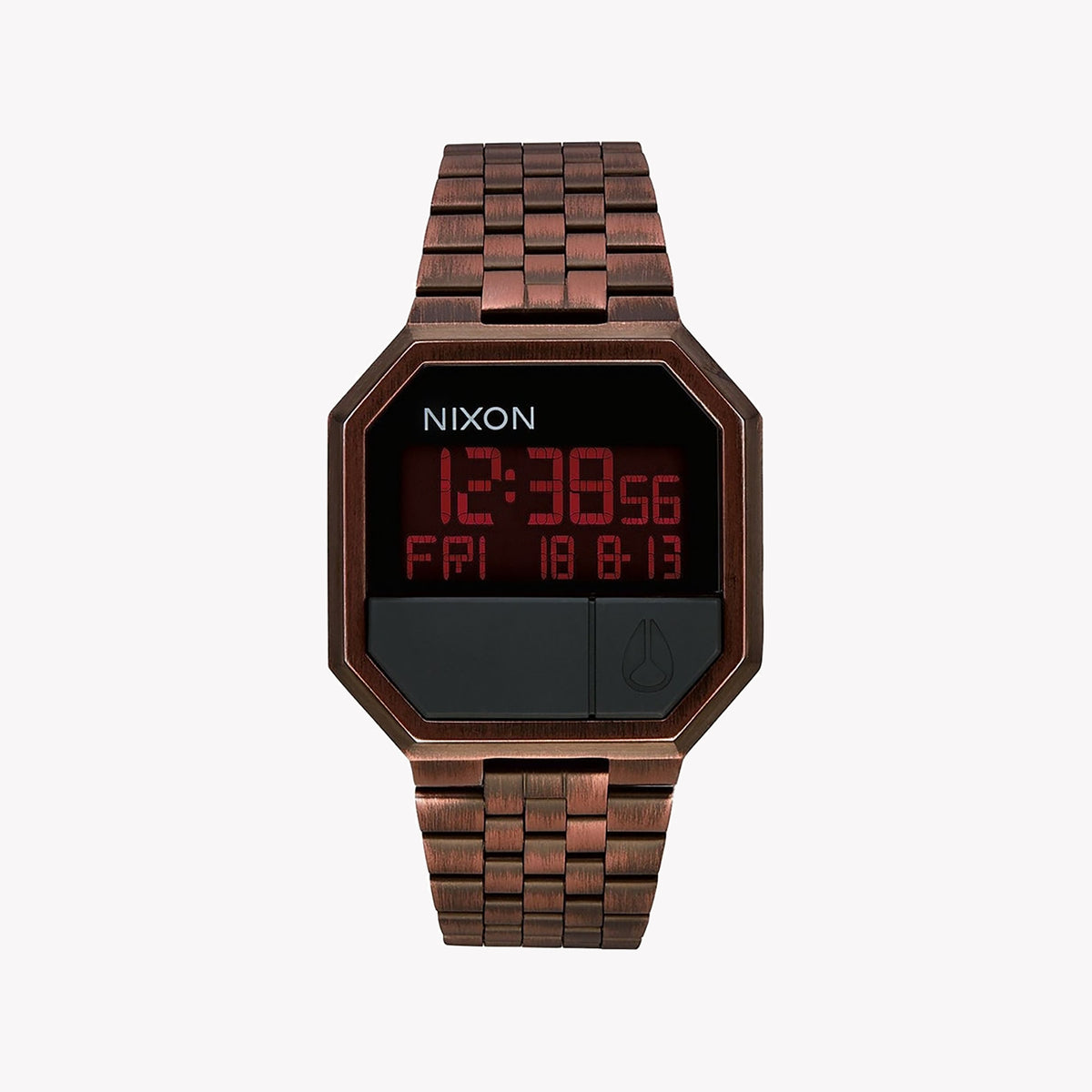 NIXON A158-894 RUGGED ELEGANCE - MEN'S BROWN STAINLESS STEEL DIGITAL WATCH