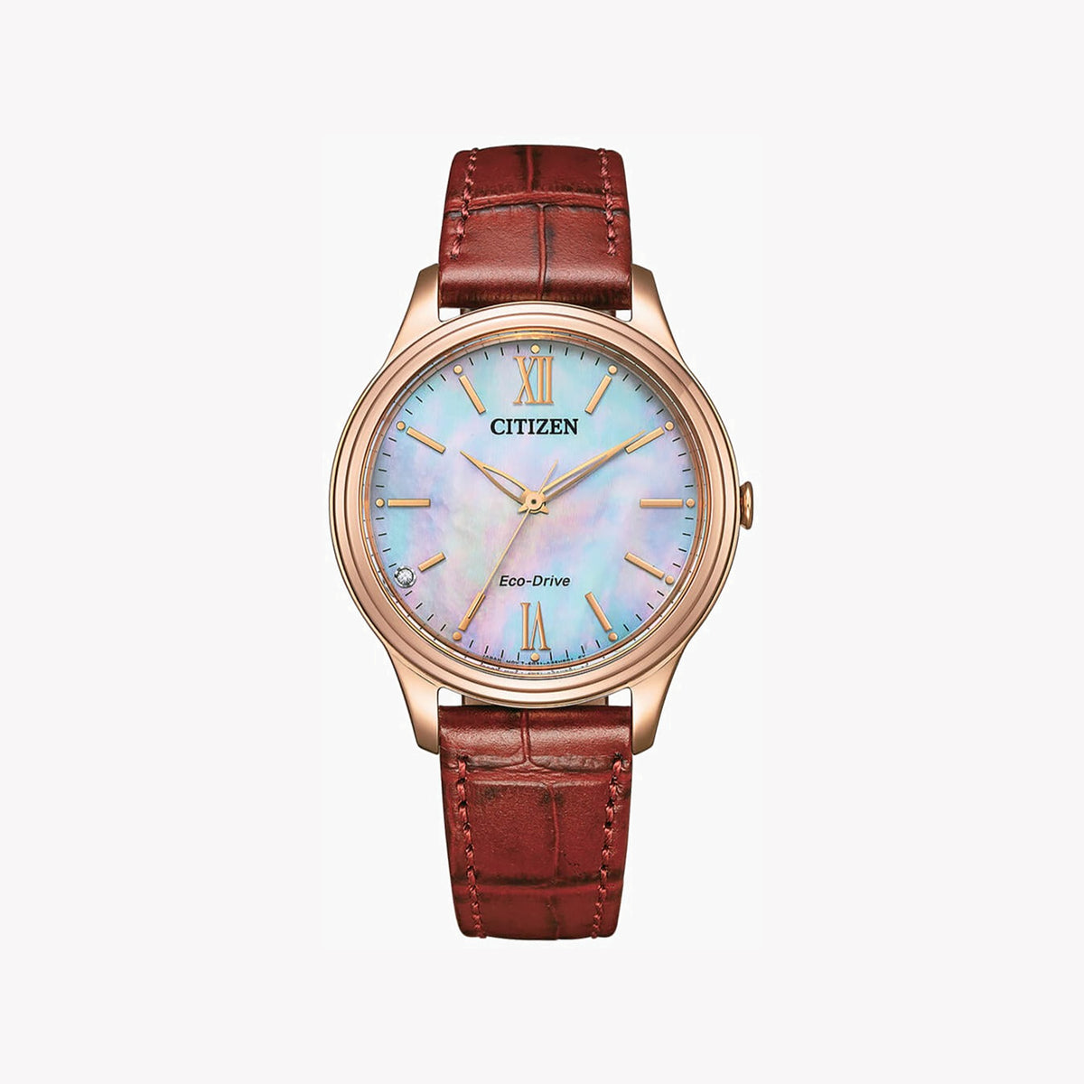 CITIZEN EM0419-11D RADIANT CHARM - VIBRANT MULTI-COLORED DIAL & LUXURIOUS LEATHER BAND Women's Watch