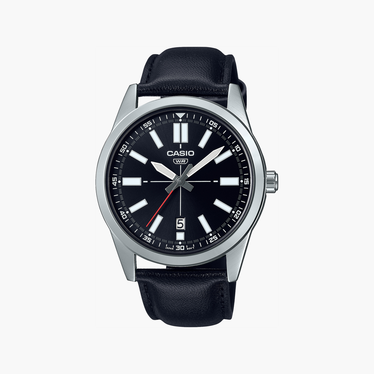 CASIO MTP-VD02L-1E - STYLISH ANALOG WATCH WITH BLACK LEATHER BAND-i-Watch
