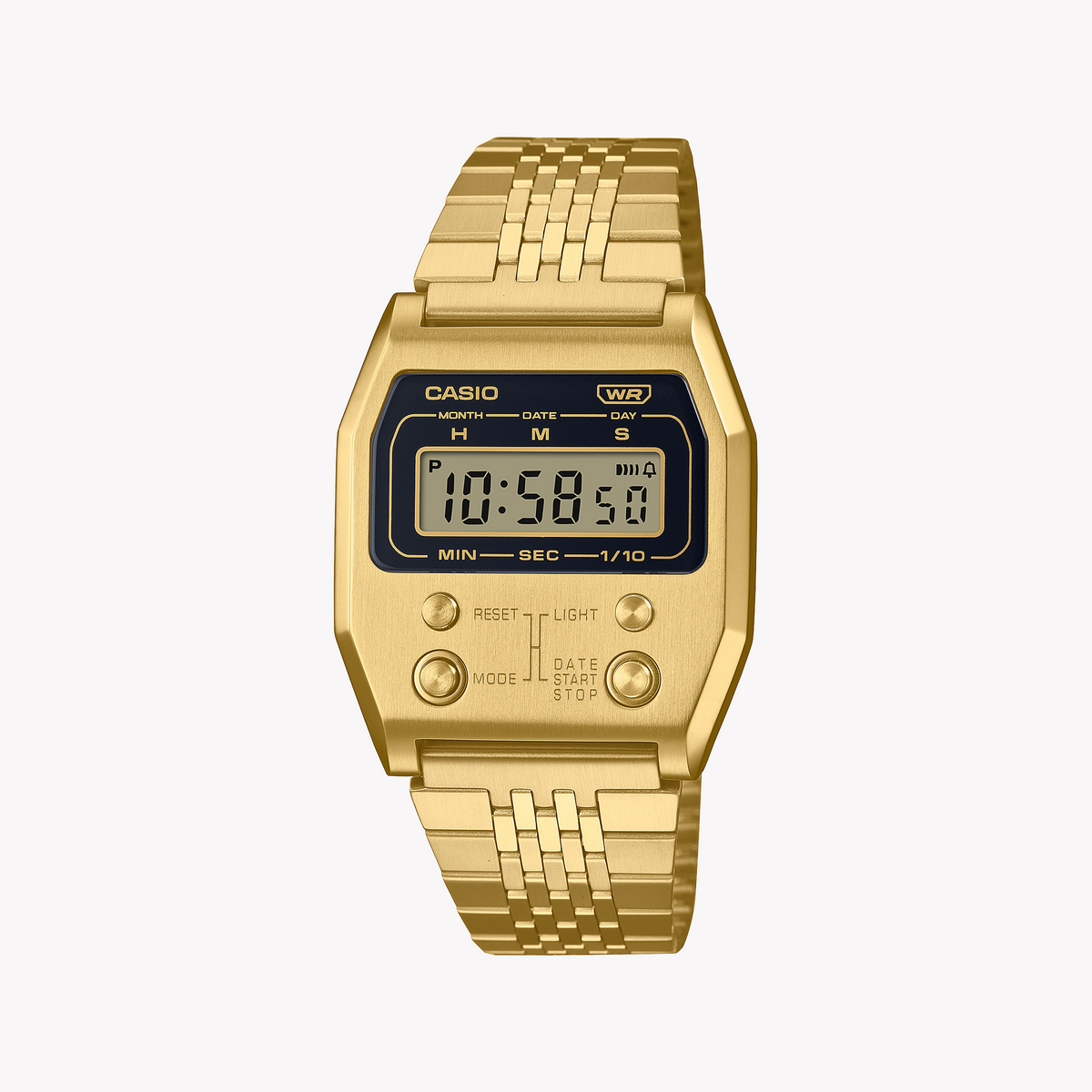CASIO A1100G-5DF ADVENTURE TIMEPIECE - ELEGANT GOLD STAINLESS STEEL UNISEX WATCH