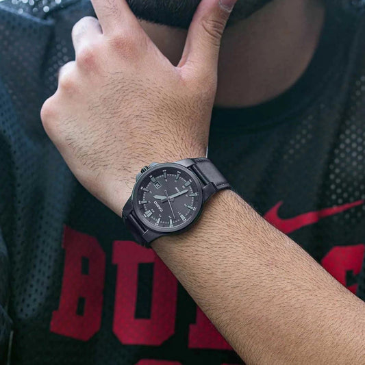 CASIO MTP-E173BL-1AVDF SPORTY ELEGANCE - MEN'S BLACK LEATHER & STAINLESS STEEL TIMEPIECE-i-Watch-2