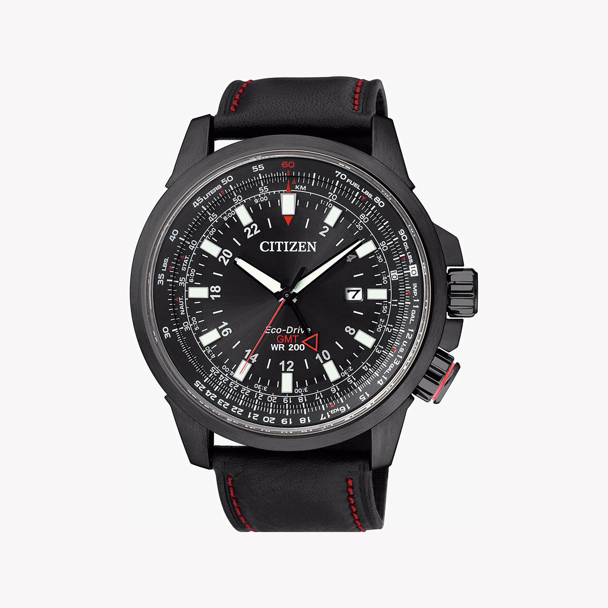 CITIZEN BJ7076-00E - RUGGED ELEGANCE Eco-Drive Men's Watch with Black Leather Band & 20 ATM Water Resistance