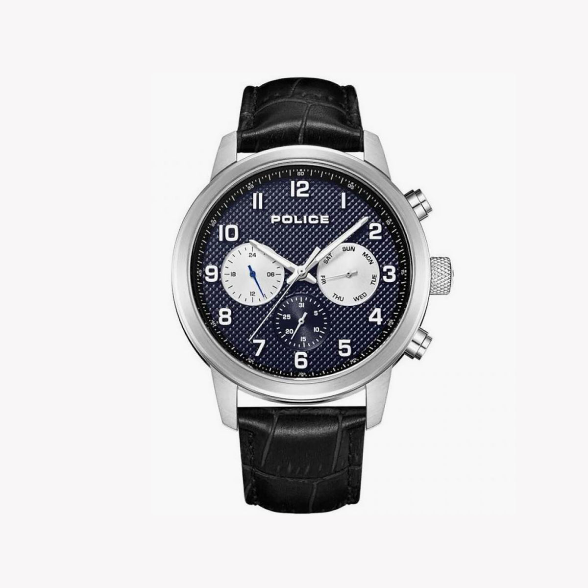 POLICE PEWJK2228202 TIMELESS ELEGANCE - STYLISH MEN'S WATCH WITH BLUE DIAL & LEATHER BAND