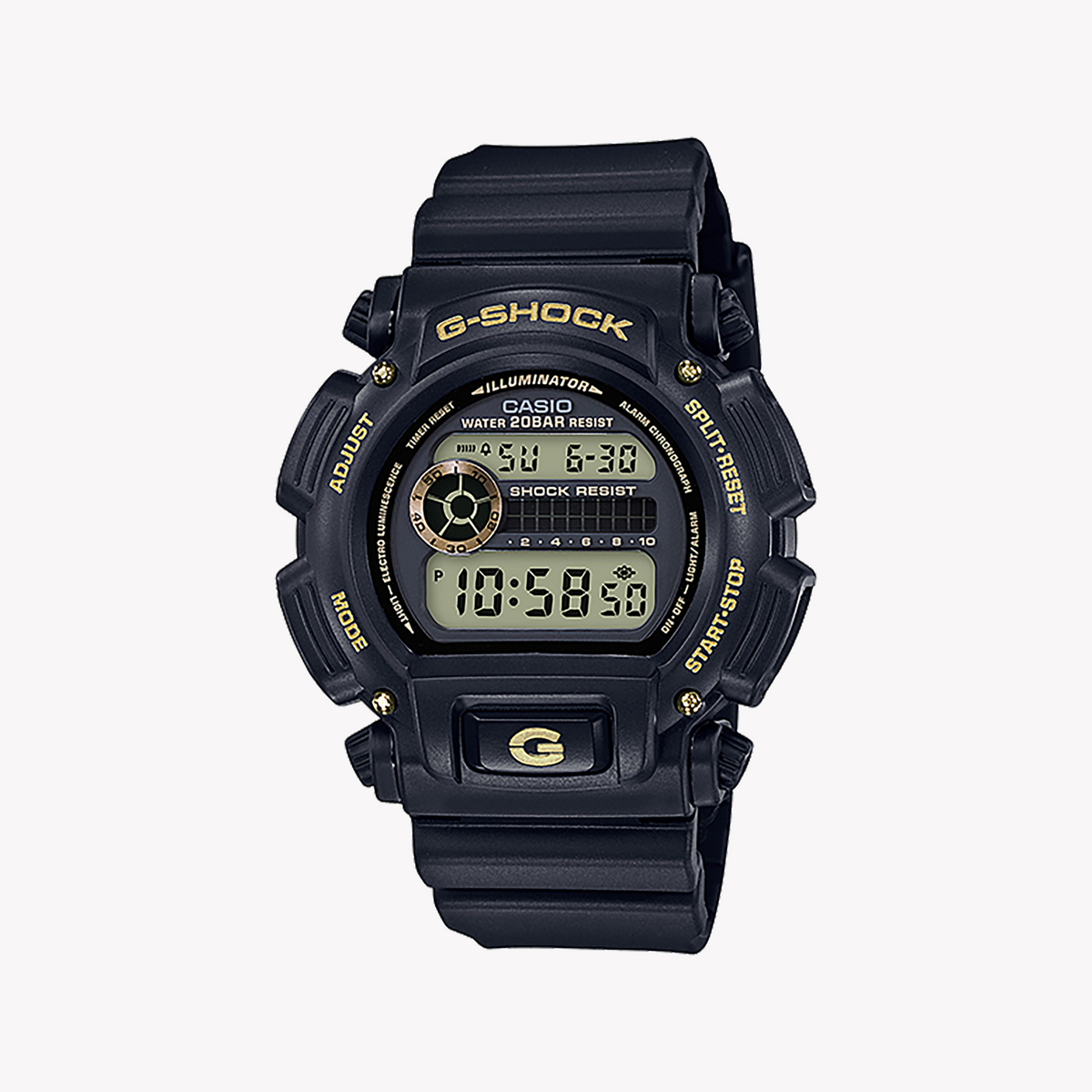 CASIO G-SHOCK DW-9052GBX-1A9DR - RUGGED EDGE MEN'S WATCH WITH BLACK RESIN & DIGITAL DIAL