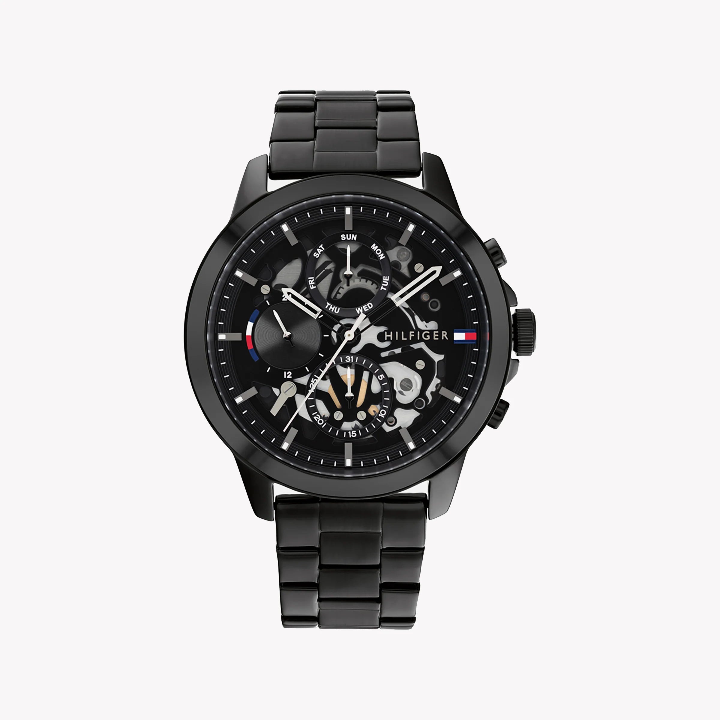 Tommy Hilfiger Men's Black Stainless Steel Watch, Black Dial