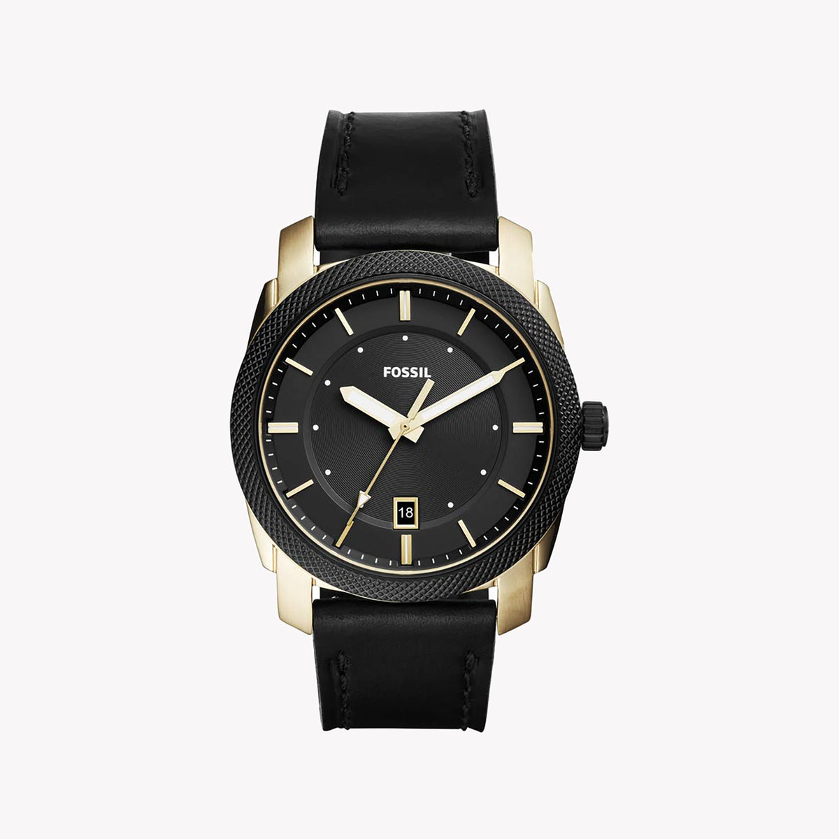 FOSSIL FS5263 RUGGED ELEGANCE - MEN'S GOLD & BLACK LEATHER WATCH