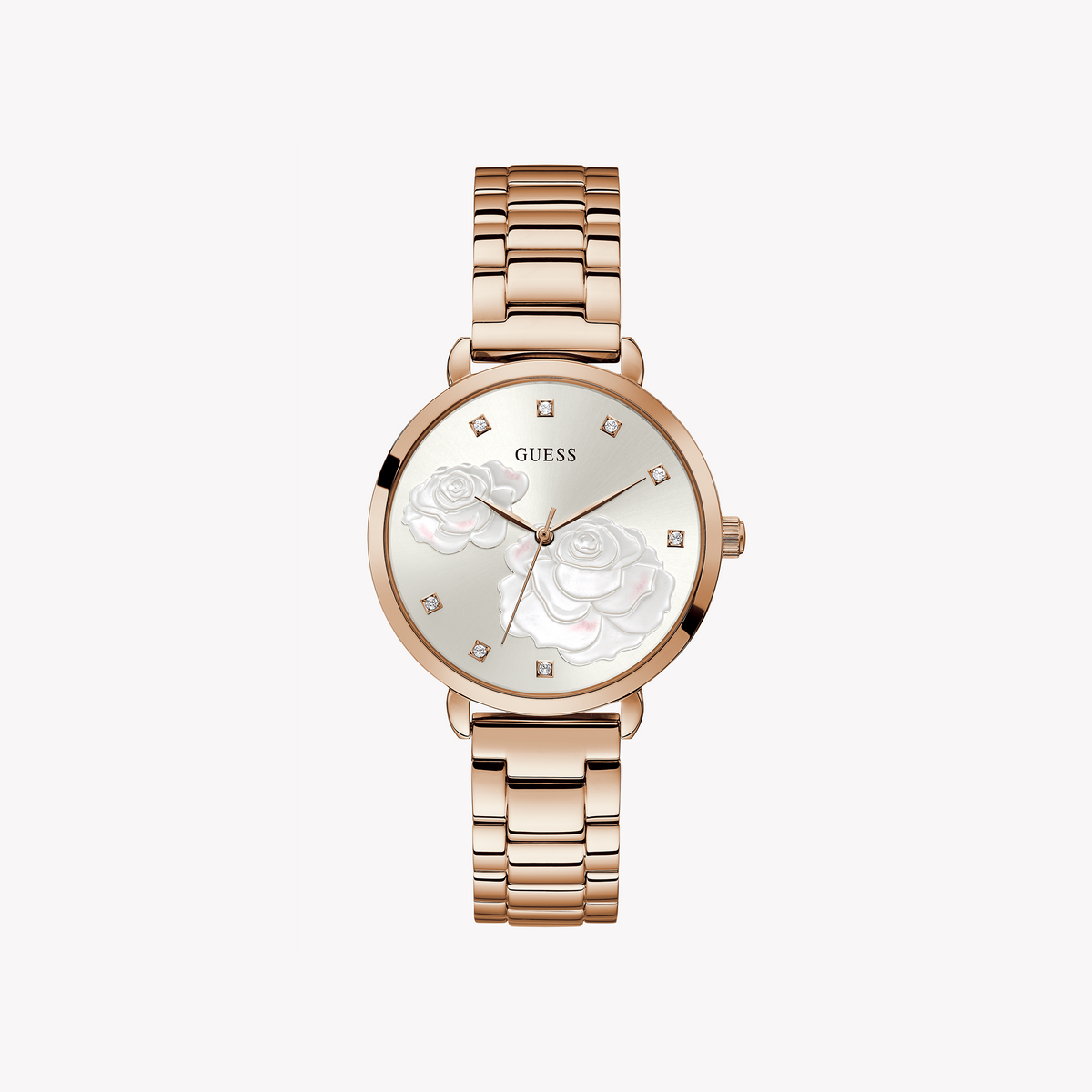 GUESS GW0242L3 ROSE GOLD GLAM - ELEGANT WOMEN'S WATCH WITH WHITE DIAL & STAINLESS STEEL BAND