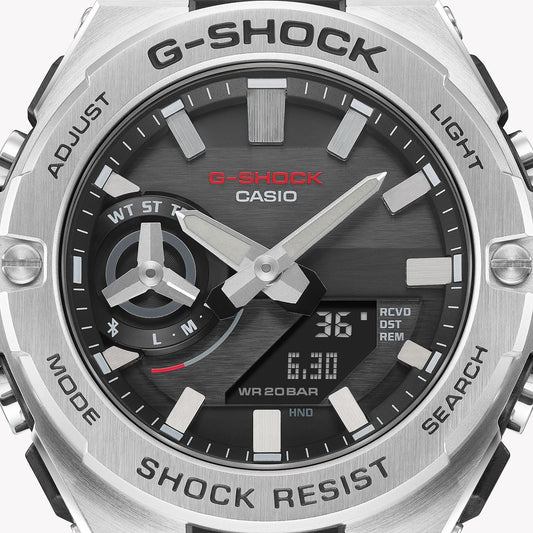 CASIO G-SHOCK GST-B500D-1ADR - ELEGANT ADVENTURER MEN'S WATCH with Silver Stainless Steel and Bold Black Dial-i-Watch-2