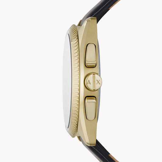 ARMANI EXCHANGE AX2854 - ELEGANT GOLD & BLACK MEN'S TIMEPIECE WITH LEATHER BAND-i-Watch-2