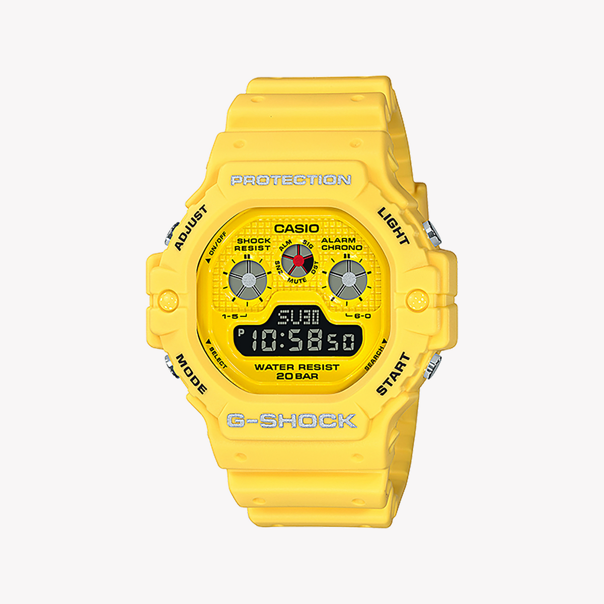 CASIO G-SHOCK DW-5900RS-9DR BOLD ADVENTURE - MEN'S SPORTY YELLOW WATCH with reliable timekeeping and water resistance