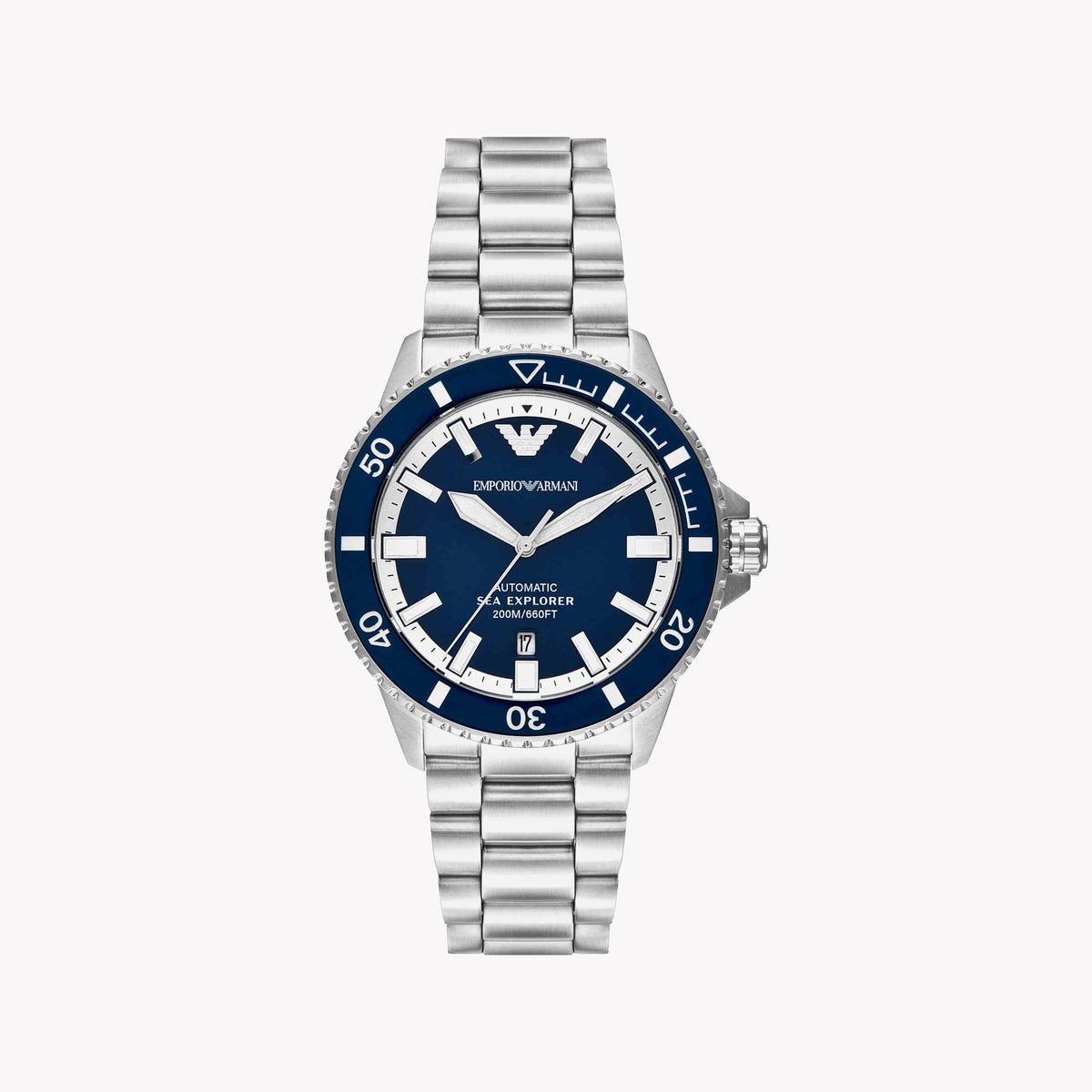 EMPORIO ARMANI AR60079 - BOLD BLUE DIAL MEN'S WATCH WITH STAINLESS STEEL ELEGANCE
